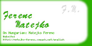 ferenc matejko business card